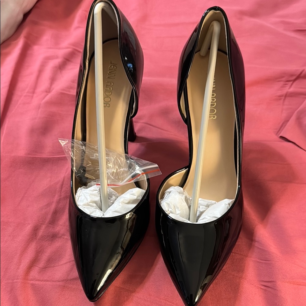 Jenn Ardor Black Stiletto Heels Classic Pointed Toe